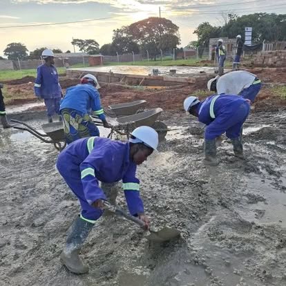 Construction professionals on site
